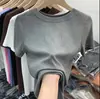 Camiseta de Color Sólido para Mujer, Manga Corta, Nuevo Diseño Estilo Francés Ajustado Verano 2026, Top Básico