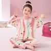 Pijama Infantil Feminino 2026 Nova Coleção Primavera e Outono Algodão Puro Manga Longa Estilo Princesa Moda para Casa para Meninas Mais Velhas