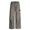 Calças Cargo Rasgadas Estilo Retro Americano Wasteland 11Kn para Homens e Mulheres Lavadas e Desgastadas Soltas Retas Casuais Calças de Lenhador