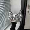 Bolso de Hombro Plisado de Moda y Elegante para Mujer 2025 Nueva Tendencia de Invierno Estilo Coreano Bolso de Mano para Llevar Debajo del Brazo Bolso Brillante Tipo Dumpling