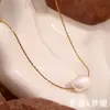 Corrente de Clavícula de Verão Simples que Combina com Tudo Aço Inoxidável Banhado a Ouro 18K Colar Estilo Frio Elegante Corrente de Pescoço de Alta Qualidade