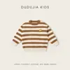 Ropa Infantil Familia Dudu: Suéter Rayado para Niños, Top de Punto Otoñal para Niñas, Camiseta Básica de Otoño/Invierno para Bebés Niños, Invierno