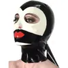 Capuz de Látex Máscara de Borracha com Faixa na Boca para Catsuit Clubwe Cosplay Headgear