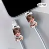 Imagen de Niña Linda Frunciendo los Labios, Protector de Cable de Datos Acrílico 2D, Previene Daños, Datos para Teléfono Móvil Tipo-C