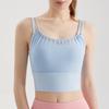 Trenton Nuevo Ropa Interior Deportiva Falsa de Dos Piezas Tirante Fino Espalda de Belleza Malla de Doble Capa Almohadilla para el Pecho Semifija Chaleco de Yoga