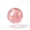 Cuentas Sueltas de Cristal de Fresa Natural Grado 7A Redondas para Pulseras y Collares Hechos a Mano DIY Accesorios de Material de Cristal Natural