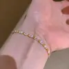 El Popular Pulsera Fina de Diamante Marquise de Plata de Alta Gama de Xiaohongshu es Sencilla, Exquisita y Genial, y se Envía en Una Pieza