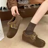 Zapatos Birkenstock Completamente Cerrados Estilo Vintage Piel Genuina Zapatos de Piel de Cordero con Piel Sintética Zapatos Cálidos de Algodón con Felpa Mocasines Slip-on