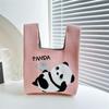 Ins Primavera e Verão Bolsa de Tricô Panda Gigante Bolsa de Mão Pai e Filho Bolsa Colete Bolsa Colete Bolsa de Mão Tecida Menina Fábrica