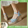 Sandalias de Paja Charol Sandalias Romanas de Microfibra Chengdu Sichuan Pedidos Europeos y Americanos Punta Redonda Otros Suministro Directo de Fábrica Ilimitado