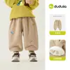 Dududu Roupa de Casa para Bebê Calças de Inverno Roupas Infantis Calças Esportivas com Plus Veludo Calças Longas Quentes de Inverno para Meninos Roupas para Meninas Calças Casuais
