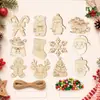 Adornos Navideños de Madera Colgantes Transfronterizos Creativos para Pintar DIY Decoraciones para Fiestas Navideñas Manualidades con Virutas de Madera en Blanco