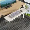 Bandeja para Teclado Debajo del Escritorio Sin Taladro Tablero de Extensión de Escritorio de Oficina Cajón de Almacenamiento para Ratón de Computadora Carril Deslizante Soporte de Clip