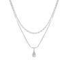 Collar Minimalista de Doble Capa Estilo Coreano Gota de Agua al por Mayor Tendencia Ins Moda Nicho Lujo Ligero Cadena de Perlas de Clavícula de Alta Gama para Mujer