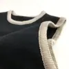 2026 Nuevo Estilo Otoño Suéter Casual Infantil Estilo Coreano Rayado Bloque de Color Cuello Redondo Tejido Chaleco para Niños
