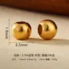 Contas Douradas Prata 925 Banhada a Ouro Contas Redondas Soltas Contas Espaçadoras DIY Contas para Montagem Manual Acessórios de Joias Pequenos Enfeites