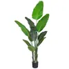 Planta Artificial Verde Banano Decoración en Maceta para Viajero Transfronterizo, Sala de Estar, Planta Verde Falsa, Planta Biomimética, Adorno Grande de Piso para Interiores