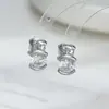 Pendientes de Zirconia de Diseño Moderno Estilo Coreano para Mujer, Clips para Orejas Sencillos Adelgazantes, Pendientes, Accesorios para Orejas, Colgantes de Oreja Versátiles al por Mayor