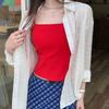 Foto Real # Camisola de Mujer 2025 Nuevo Verano Espalda Hermosa Deseo Puro Dulce y Picante Uso Único Adelgazante Top Corto