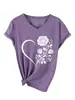 Tienda independiente de Amazon Wish moda casual elegante para mujer corazón rosa cuello en V manga corta camiseta comercio exterior transfronterizo