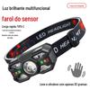 Farol brilhante transfronteiriço indução longa resistência portátil display elétrico lâmpada portátil ao ar livre à prova d'água cabeça-montado correndo