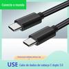 Cabo de Dados USB3.0 Duplo C Head PD60W Cabo de Dados para Celular e Computador 9 Núcleos Velocidade 10g Adequado para Interface Tipo-C