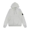 Sudadera con capucha de punto grueso con forro polar, manga larga, estilo europeo y americano, para cruzar fronteras, color liso, con insignia, para hombres y mujeres, isla de amantes
