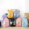 Mochila Nova para Estudante Estilo Coreano Feminino Casual Conjunto de Lona Mochila Escolar Grande Capacidade Ensino Fundamental II e Ensino Médio Mochila de Três Peças