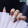 Color nude, floreciente, longitud media, para usar uñas, dulce chica, parche de uña blanco europeo y americano, producto terminado, nuevo producto terminado, venta al por mayor