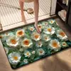Alfombra Absorbente para Baño con Forma de Flor Tridimensional, Alfombra Suave de Tierra de Diatomeas de Secado Rápido, Alfombra para Cocina y Baño, Felpudo Antideslizante