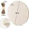 Letrero de Puerta Redondo Perforado de 30 cm Pieza Redonda de Madera en Blanco Manualidades DIY Decoración Navideña de Madera
