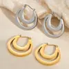 Pendientes de Acero Inoxidable Francés Estilo Metálico Transfronterizo Chapados en Oro de 18K Geométricos Normcore Versátiles Pendientes de Alta Gama Venta al por Mayor