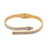 Pulsera de Acero de Titanio con Forma de Serpiente y Diamantes, Popular Transfronteriza Europea y Americana, Apertura Elástica Simple, Pulsera de Moda, Joyería que No se Desvanece