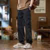 Calças de Trabalho Retrô Americanas Masculinas Algodão Puro High Street Primavera e Outono Perna Reta Marca Moderna Calças Casuais Longas Masculinas