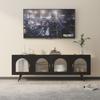 Mueble de TV de Hierro de Lujo para Entrada Nórdica Estilo Japonés Pequeño Apartamento Sala de Estar Mueble Bajo Multifuncional Gabinete de Almacenamiento de Vidrio Templado
