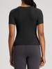 Athena lulu Roupa de Yoga em Lã Merino Feminina Justa Slim Respirável Manga Curta Top Esportivo Fitness Camiseta