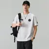 Camiseta de Verano 2026 Nueva Cuello Redondo Manga Corta Negra Blanca Sin Mangas Manga Murciélago Con Etiqueta Estilo con Capucha