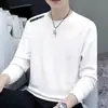 Moletom Masculino com Gola Redonda Estampado, Novo Pulôver de Manga Longa Solto e Grosso para Primavera e Outono, Camisa Básica Versátil da Moda para Homens Modernos