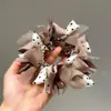 Scrunchie de Renda com Bolinhas Estilo Preguiçoso de Alta Qualidade para Mulheres, Elegante Acessório de Cabelo em Laço para Prender o Cabelo na Parte de Trás da Cabeça