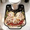 Novo Tapete de Chão de Lama Diatomácea de Cordeiro Fofo Tapete de Banheiro em Forma de U para Vaso Sanitário Tapete de Chão Espessado Resistente ao Desgaste Resistente à Sujeira Pode ser Enviado por Dropshipping