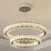 Araña de cristal para sala de estar, sensación de lujo ligero y alta gama, luz principal para el recibidor, 6 piezas, nuevo estilo minimalista italiano, lámpara redonda de hierro forjado para comedor y dormitorio