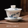 Hover Capa de Porcelana de Jade Ovelha Pintada à Mão Tigela única três peças Xícara conjunto de chá kung fu Xícara de chá tigela de chá suspensa grande
