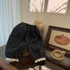 Estilo Doce Pequeno Inverno Novo Estilo de Inverno Coreano Menina Versão Coreana Estilo Mori Fleece Floral Forrado Renda Calça Casual Estilo Mori