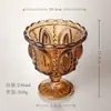 Taça de cristal vintage em relevo para sorvete e sobremesa, copo alto de vidro doméstico estilo europeu, alto valor estético