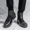Otoño e Invierno 2025 Venta al por Mayor Transfronteriza Talla Grande Casual Retro Moda Botas Altas para Hombre Punta Afilada Zapatos de Cuero de Moda