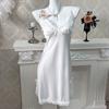 Camisola de Renda Sexy de Verão com Alças Finas, Estilo Desejo Puro em Seda Gelo, Algodão Homewear Francês de Alta Qualidade