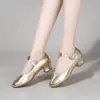 Zapatos de baile latino de doble tira, zapatos para baile cuadrado, zapatos de baile de suela blanda para mujer, zapatos de baile para todas las estaciones, zapatos de práctica para mujeres para maestros
