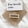 Pasador de Perlas para Mujer Clip de Lazo Estilo Coreano Pinza de Tiburón para la Parte Trasera de la Cabeza Accesorios Metálicos Grandes y Simples para el Cabello