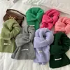 Cachecol de Tricô Liso Misturado com Lã Caseiro do Fabricante para Mulheres no Outono e Inverno, Versátil Macio e Ceroso Estudante Quente Cachecol de Casal