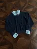Sudadera estilo americano de dos piezas falsas con cuello de polo, camiseta de manga larga con media cremallera para hombre, jersey a cuadros con cuello limpio